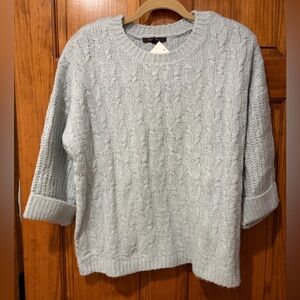 NWT Olivia Sky Light Blue Cable Knit Sweater
